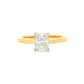 Yellow Gold Elongated Cushion shaped diamond solitaire ring - 1.00cts Gardiner Brothers