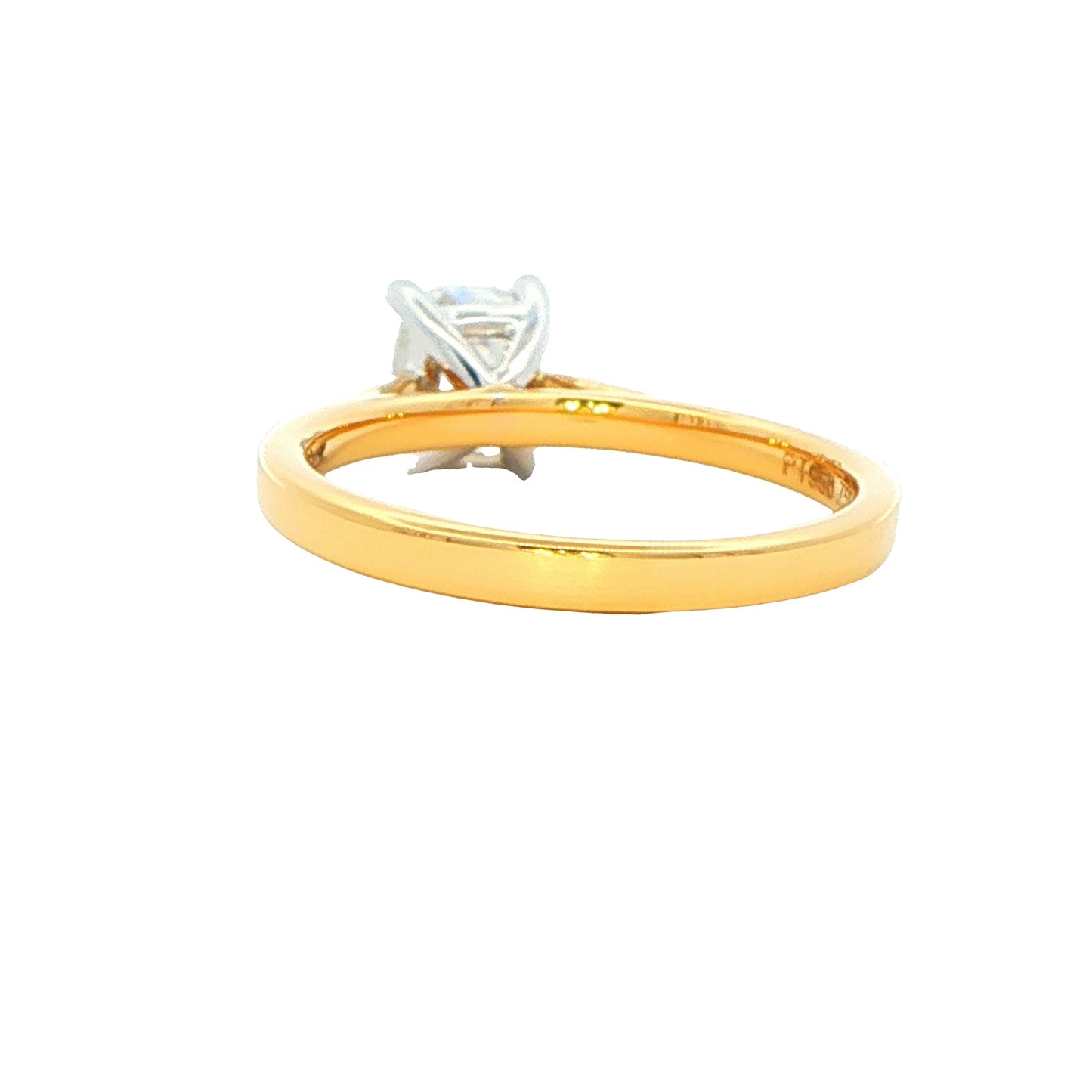 Yellow Gold Elongated Cushion shaped diamond solitaire ring - 1.00cts Gardiner Brothers