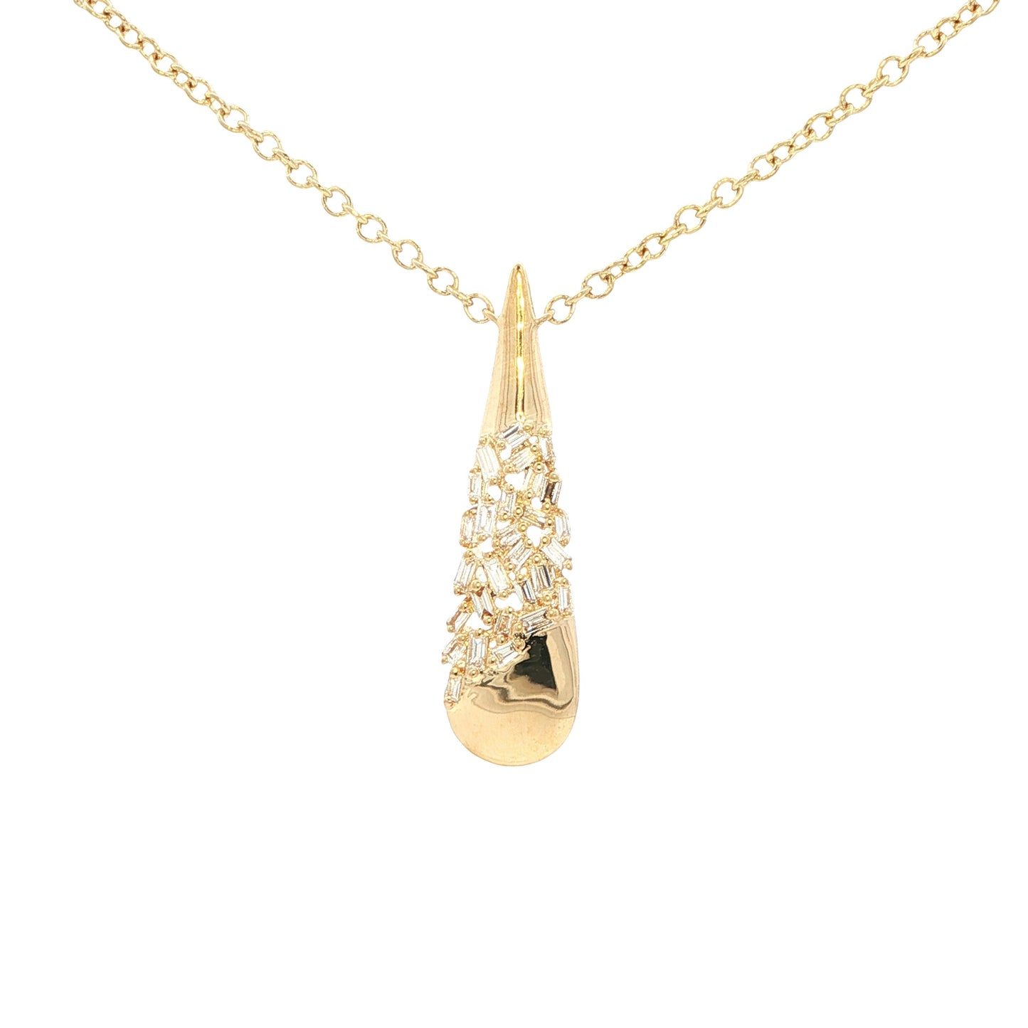 Baguette Cut Diamond Fancy Teardrop Shaped Pendant Gardiner Brothers
