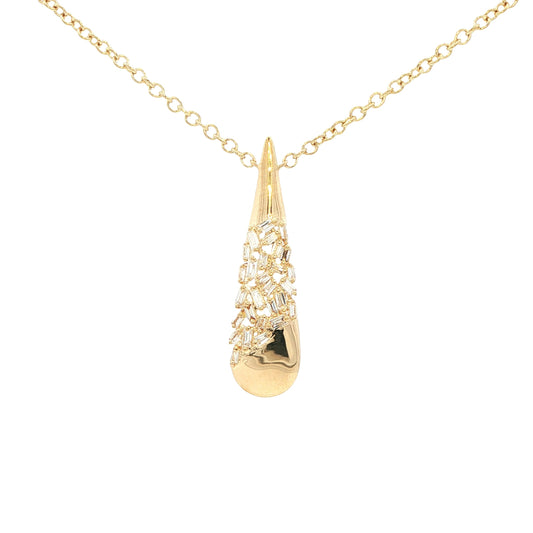 Baguette Cut Diamond Fancy Teardrop Shaped Pendant Gardiner Brothers