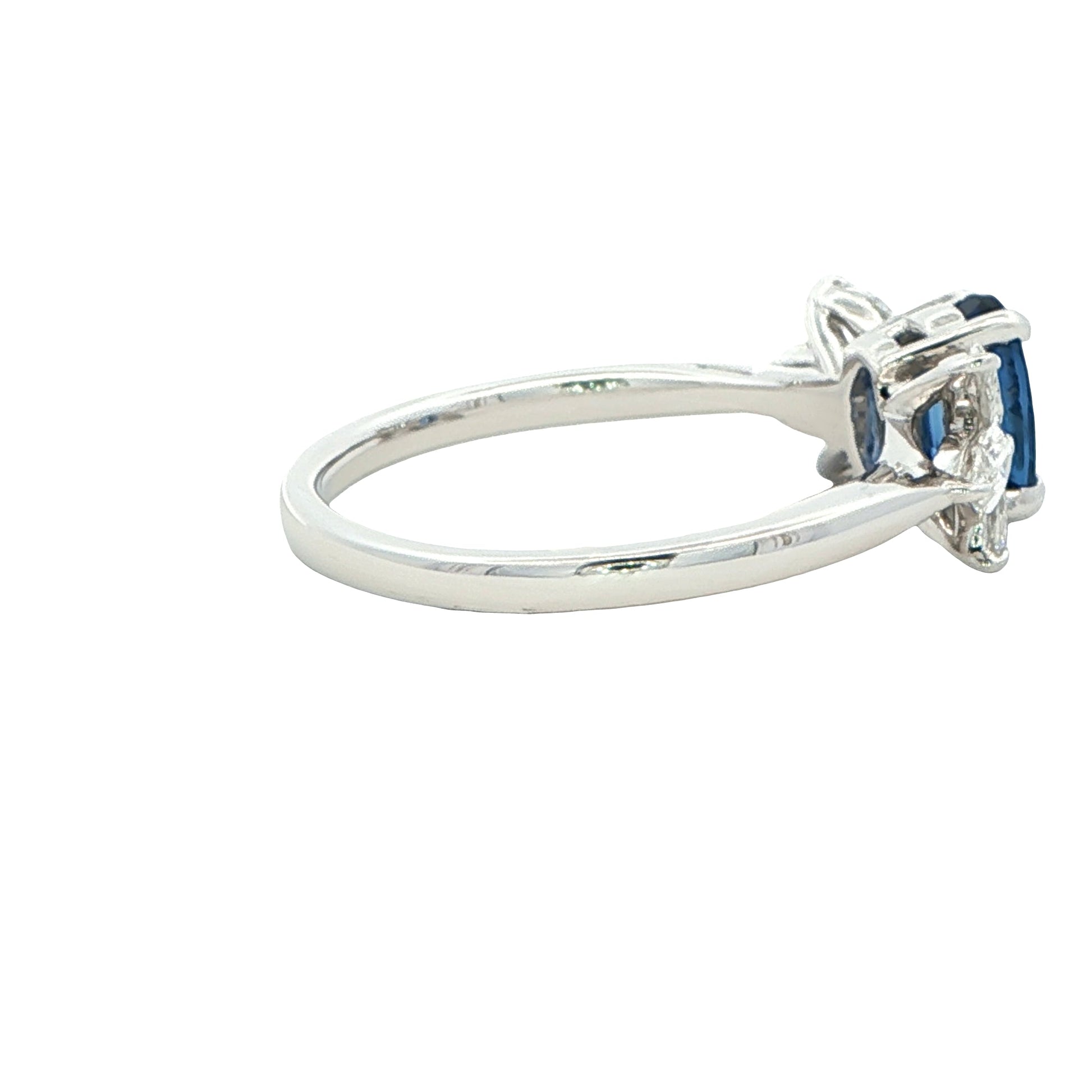 Oval shaped Sapphire and Marquise diamond ring Gardiner Brothers