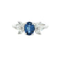 Oval shaped Sapphire and Marquise diamond ring Gardiner Brothers