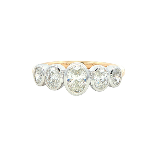 Oval shaped 5 stone graduated ring - 1.03cts Gardiner Brothers