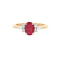 Oval shaped ruby with brilliant and marquise shaped diamond shoulders Gardiner Brothers