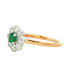 Round Emerald and round brilliant cut diamond cluster ring Gardiner Brothers