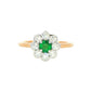 Round Emerald and round brilliant cut diamond cluster ring Gardiner Brothers