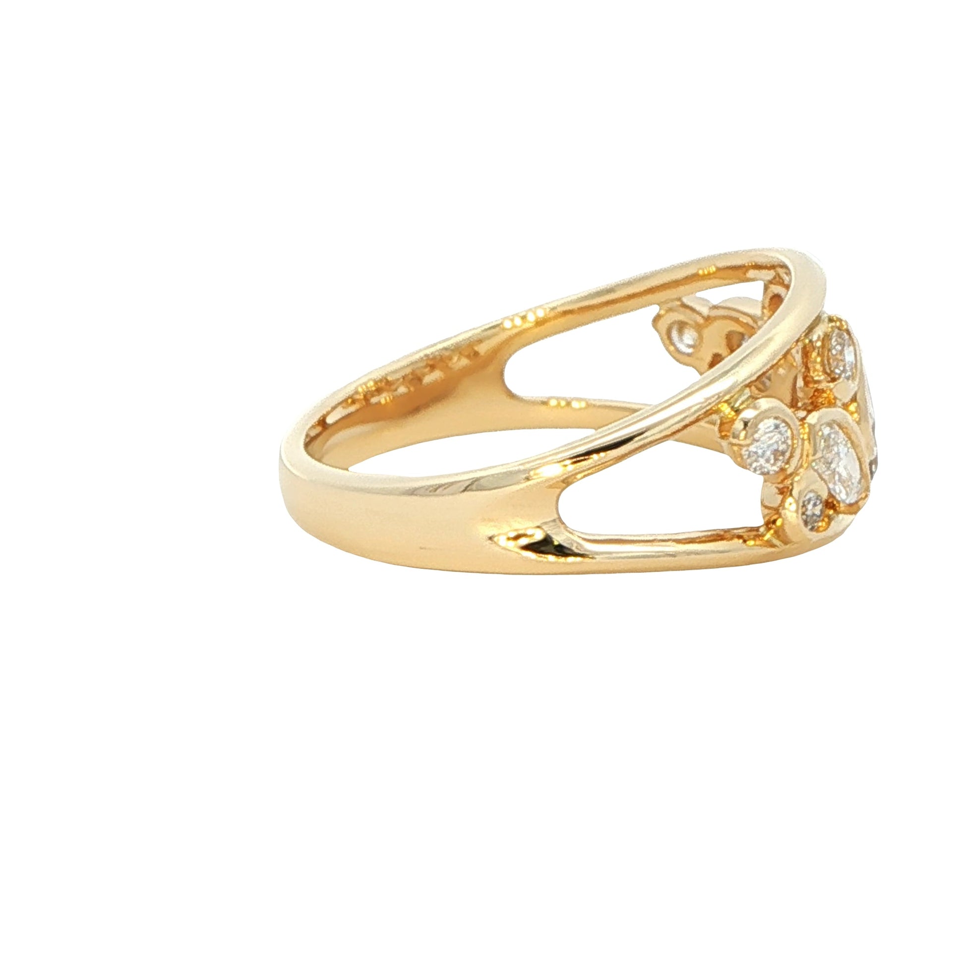Bubble style ring with round, pear and marquise shaped diamonds Gardiner Brothers