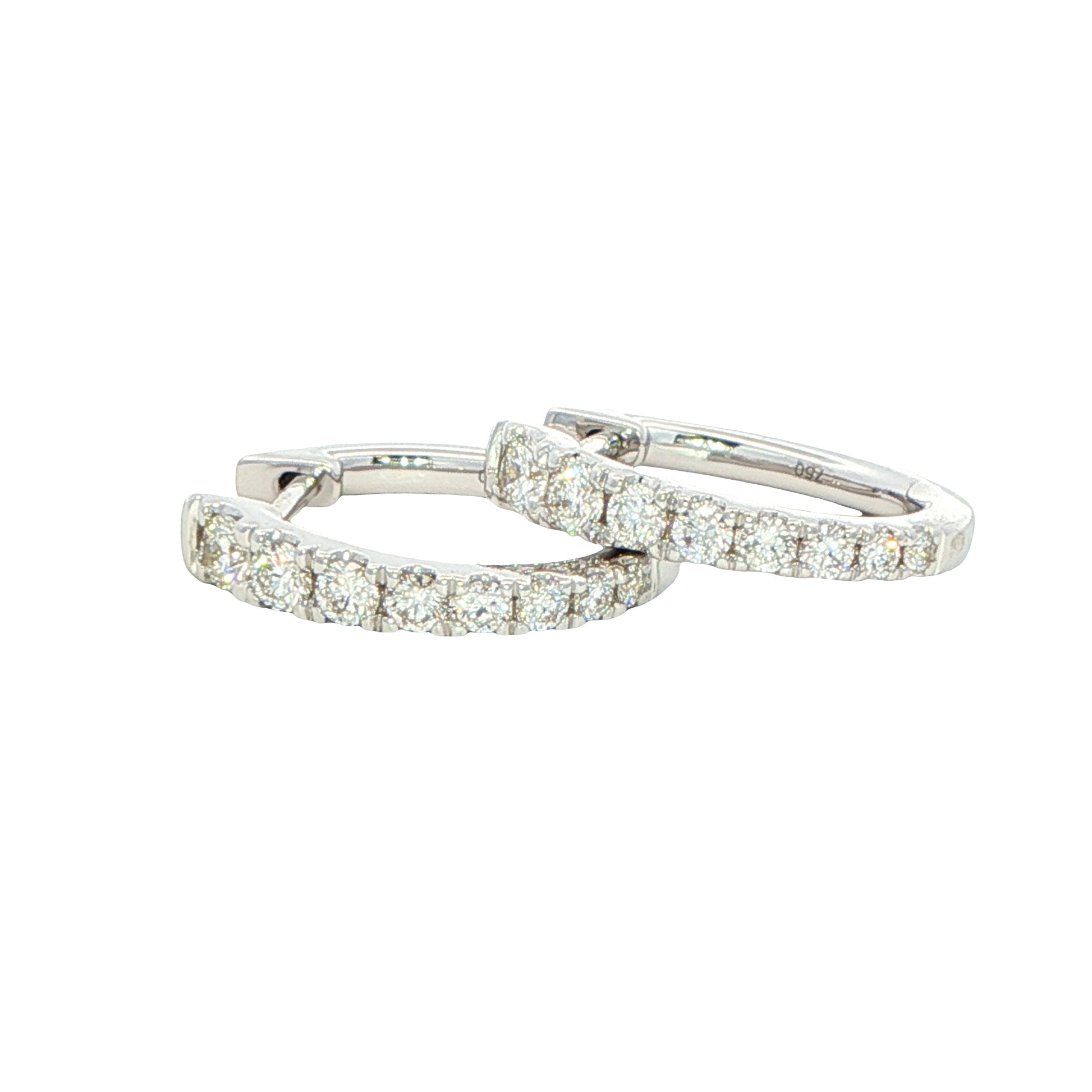 Round Brilliant cut diamond set graduated hoop earrings Gardiner Brothers