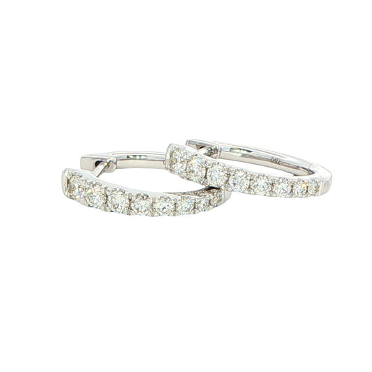 Round Brilliant cut diamond set graduated hoop earrings Gardiner Brothers