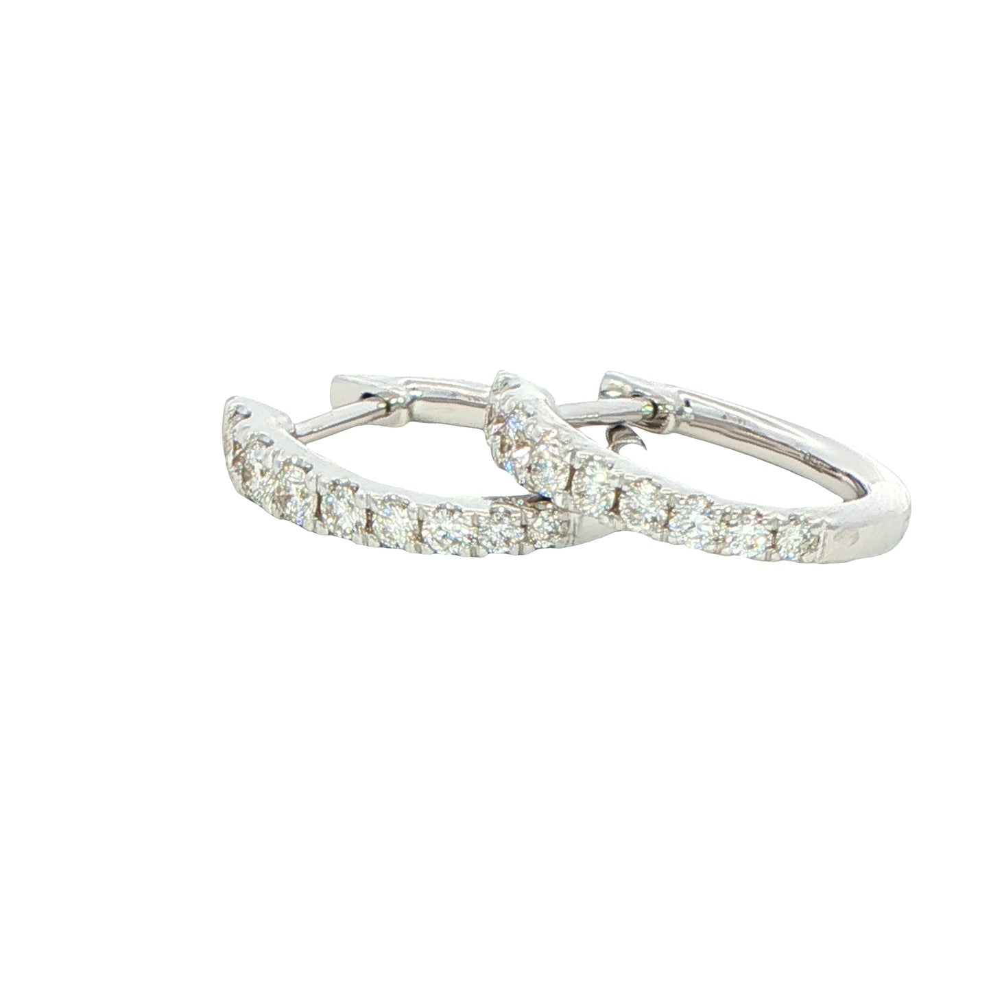 Round Brilliant cut diamond set graduated hoop earrings Gardiner Brothers