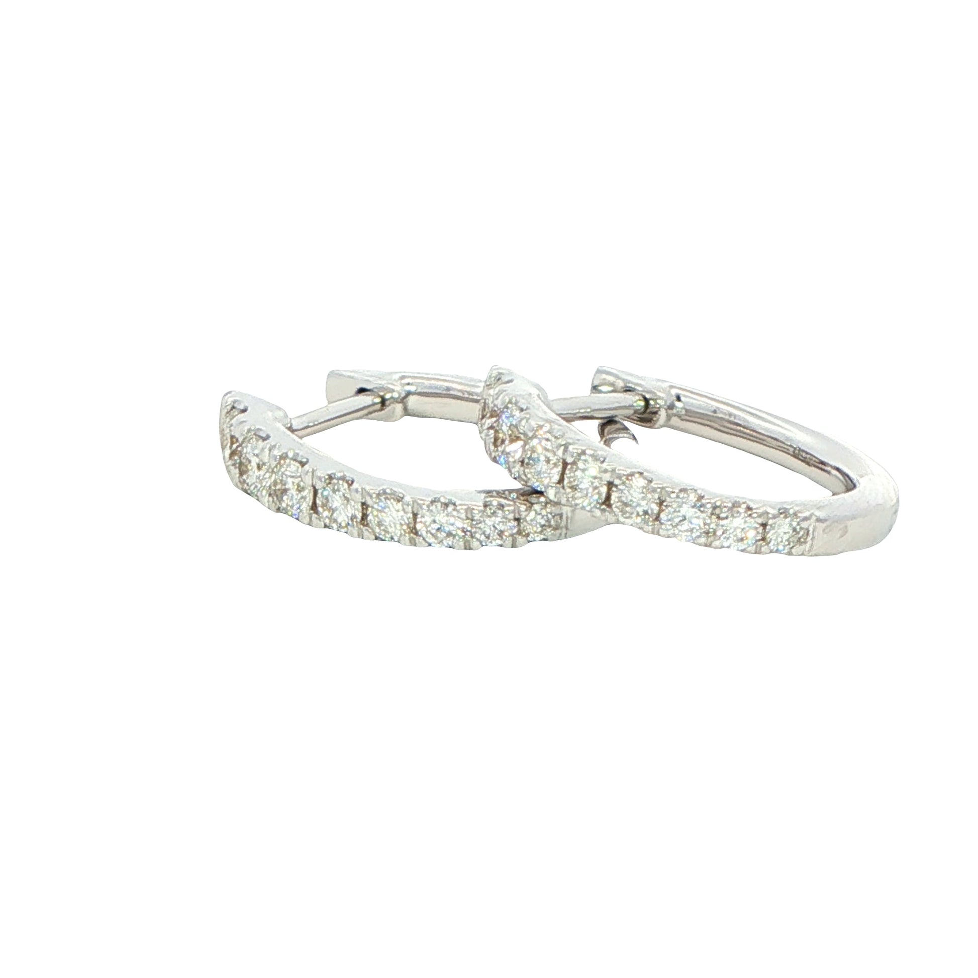 Round Brilliant cut diamond set graduated hoop earrings Gardiner Brothers