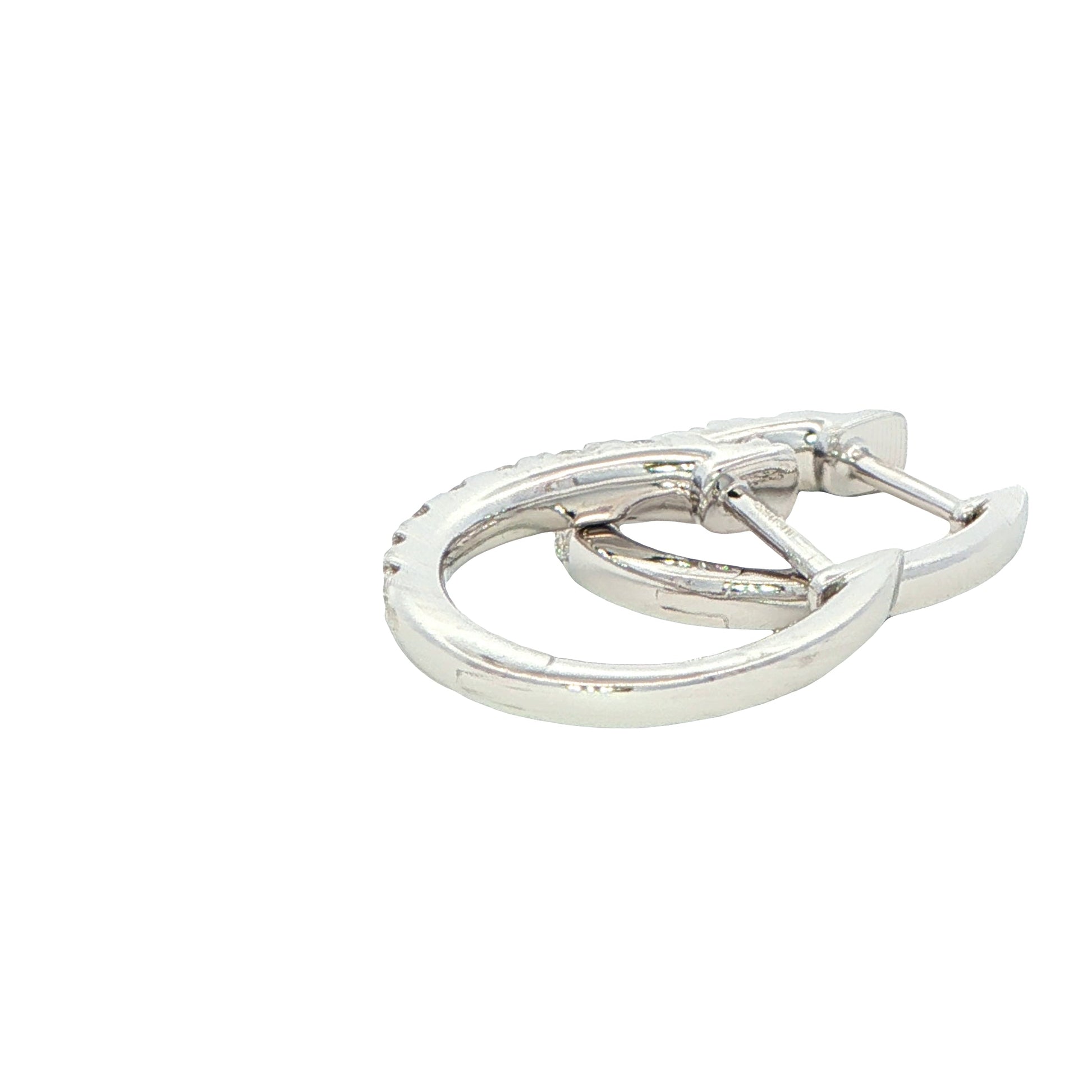 Round Brilliant cut diamond set graduated hoop earrings Gardiner Brothers