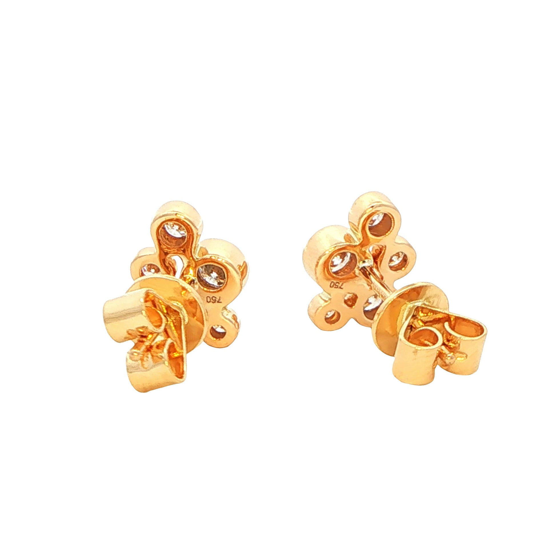 Round Brilliant cut diamond set bubble style earrings Gardiner Brothers