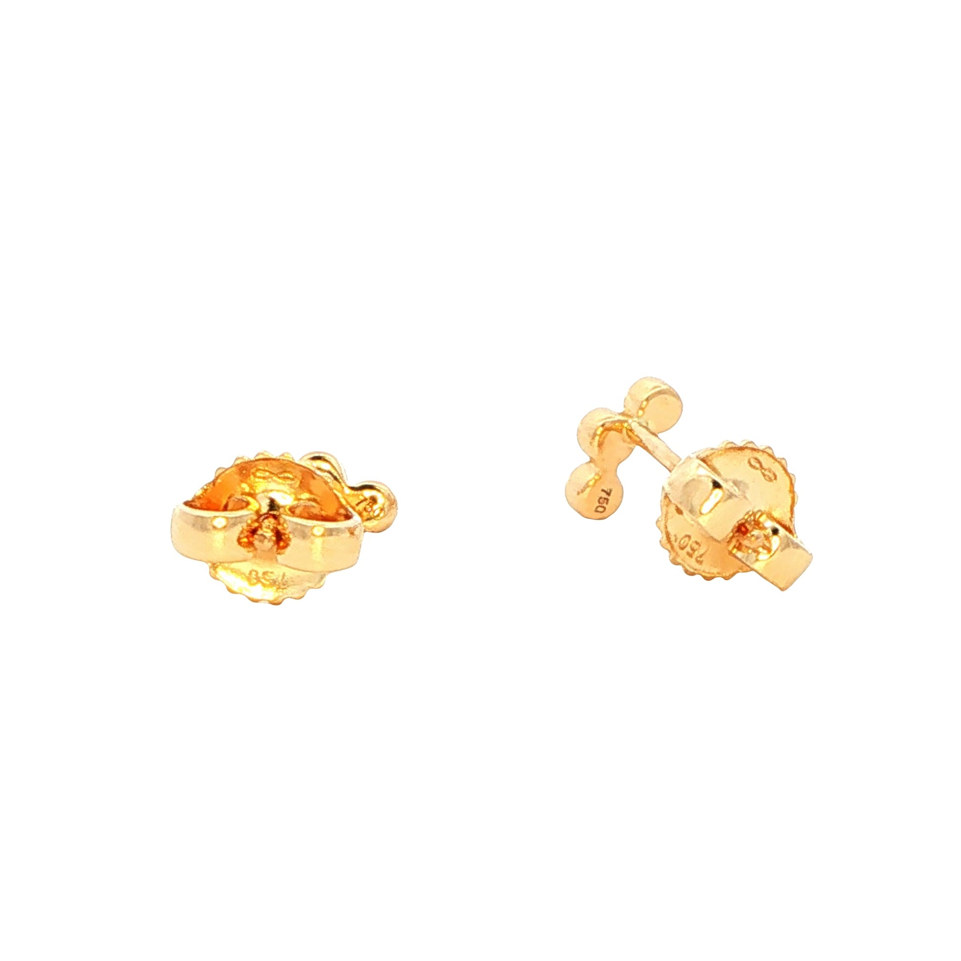 Yellow Gold 3 round brilliant cut diamond earrings Gardiner Brothers