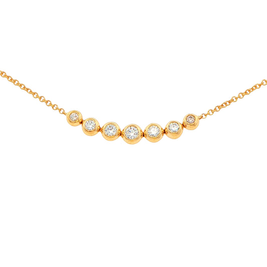 Round Brilliant cut 7 stone graduated diamond necklet Gardiner Brothers