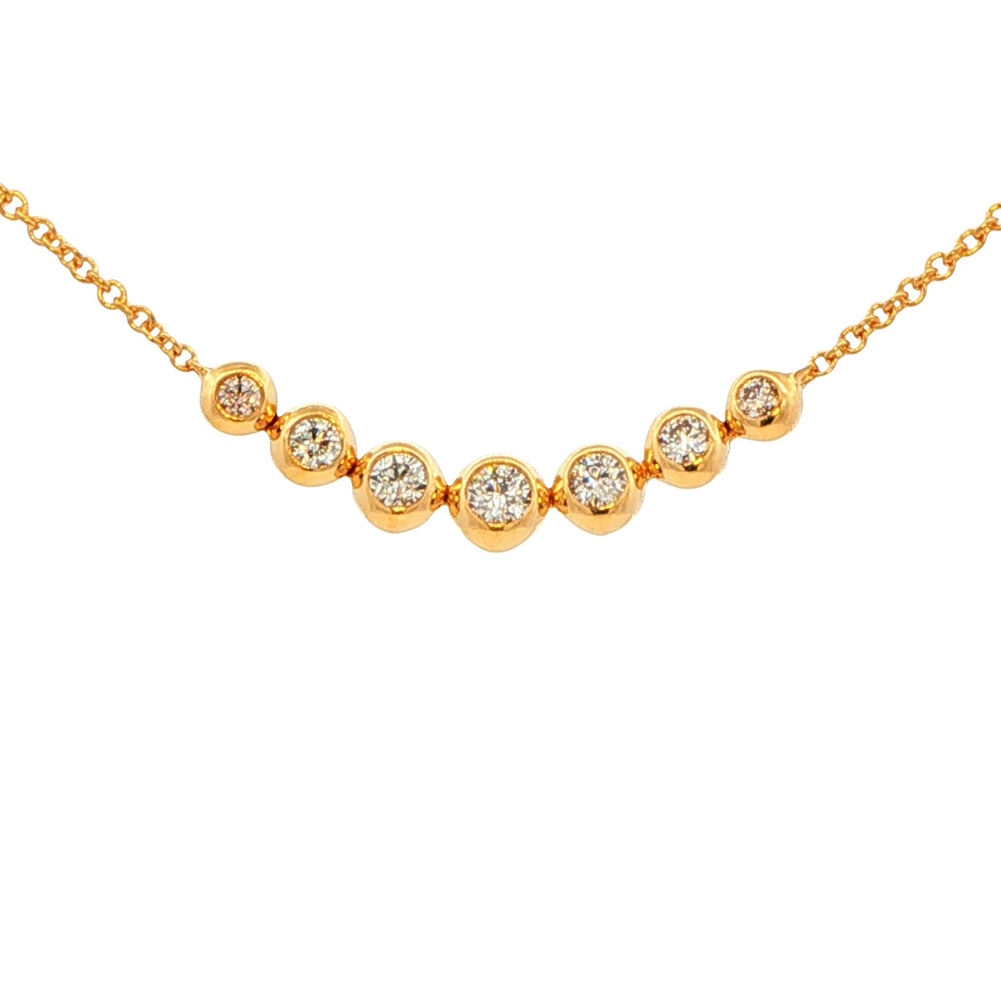 Round Brilliant cut 7 stone graduated diamond necklet Gardiner Brothers