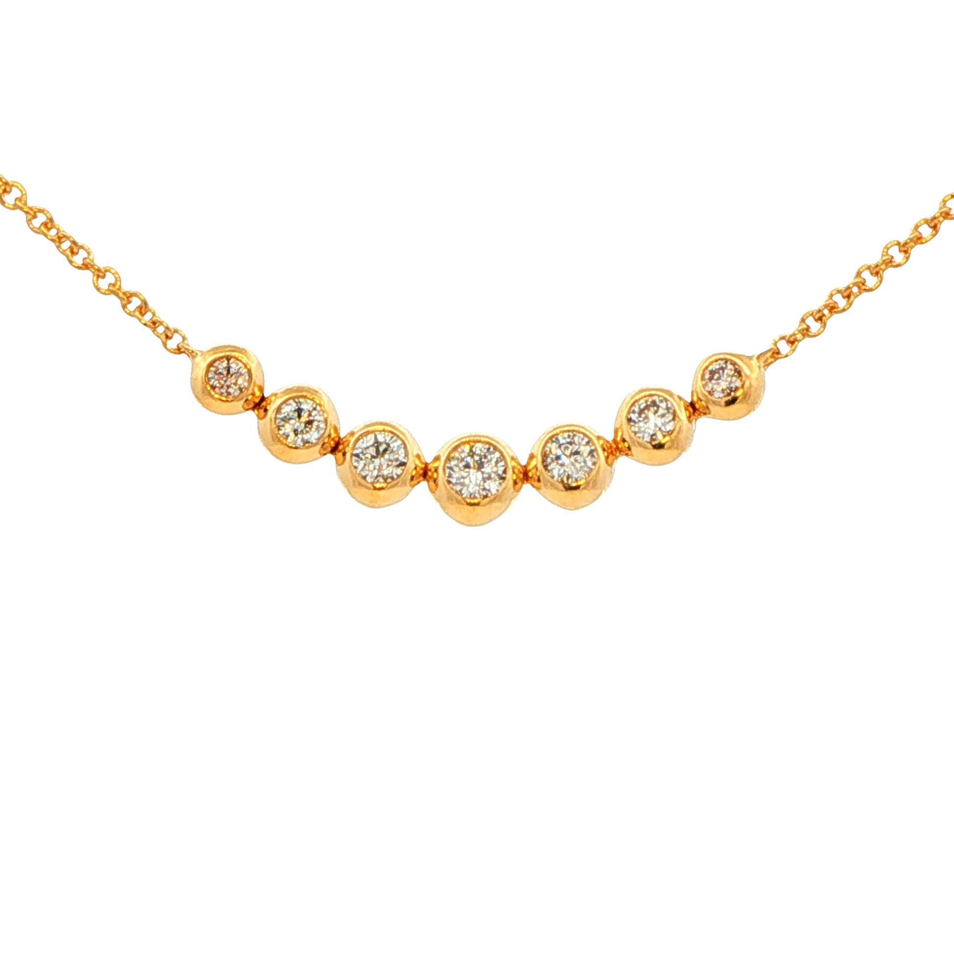 Round Brilliant cut 7 stone graduated diamond necklet Gardiner Brothers