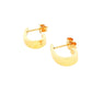 Yellow Gold 'J Shape' Half Hoop Earrings Gardiner Brothers