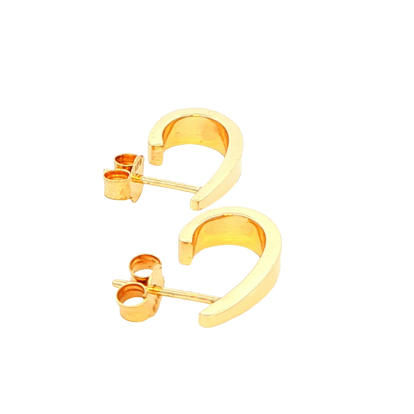 Yellow Gold 'J Shape' Half Hoop Earrings Gardiner Brothers