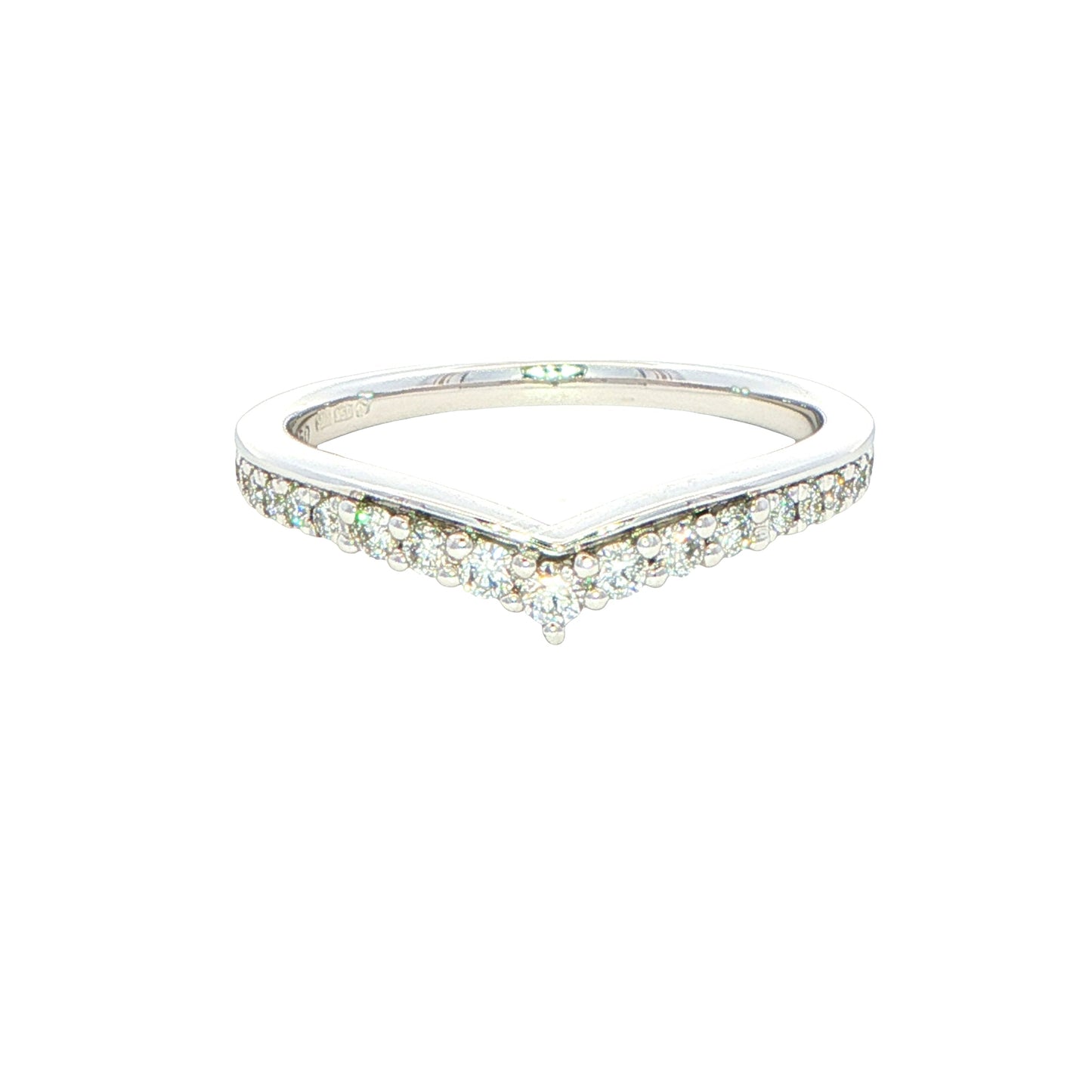 WishBone Shaped Diamond Set Wedding Band Gardiner Brothers Platinum