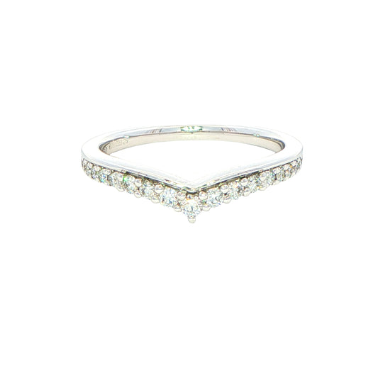 WishBone Shaped Diamond Set Wedding Band Gardiner Brothers Platinum