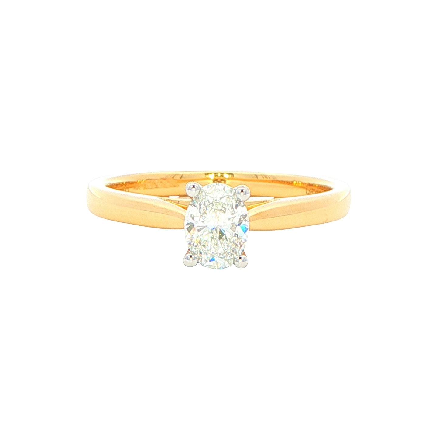 OVAL SHAPED DIAMOND SOLITAIRE RING - 0.45CTS
