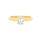 Oval Shaped Diamond Solitaire Ring - 0.50cts