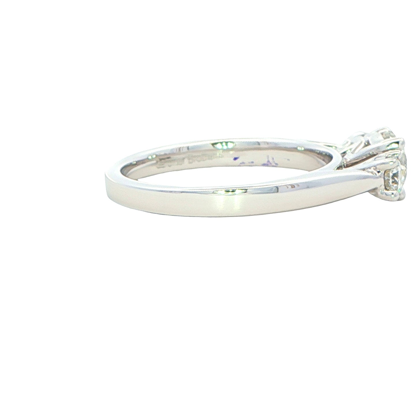 Round Brilliant cut diamond 3 stone ring - 1.00cts