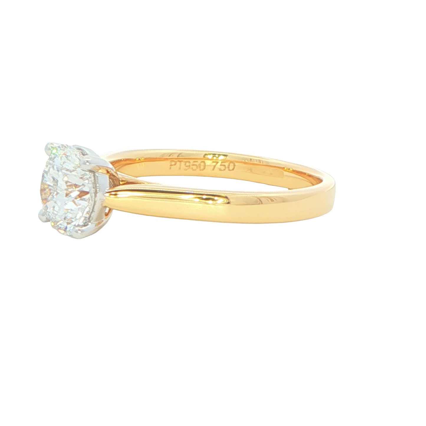 Yellow Gold Round brilliant cut diamond solitaire ring - 1.20cs Gardiner Brothers