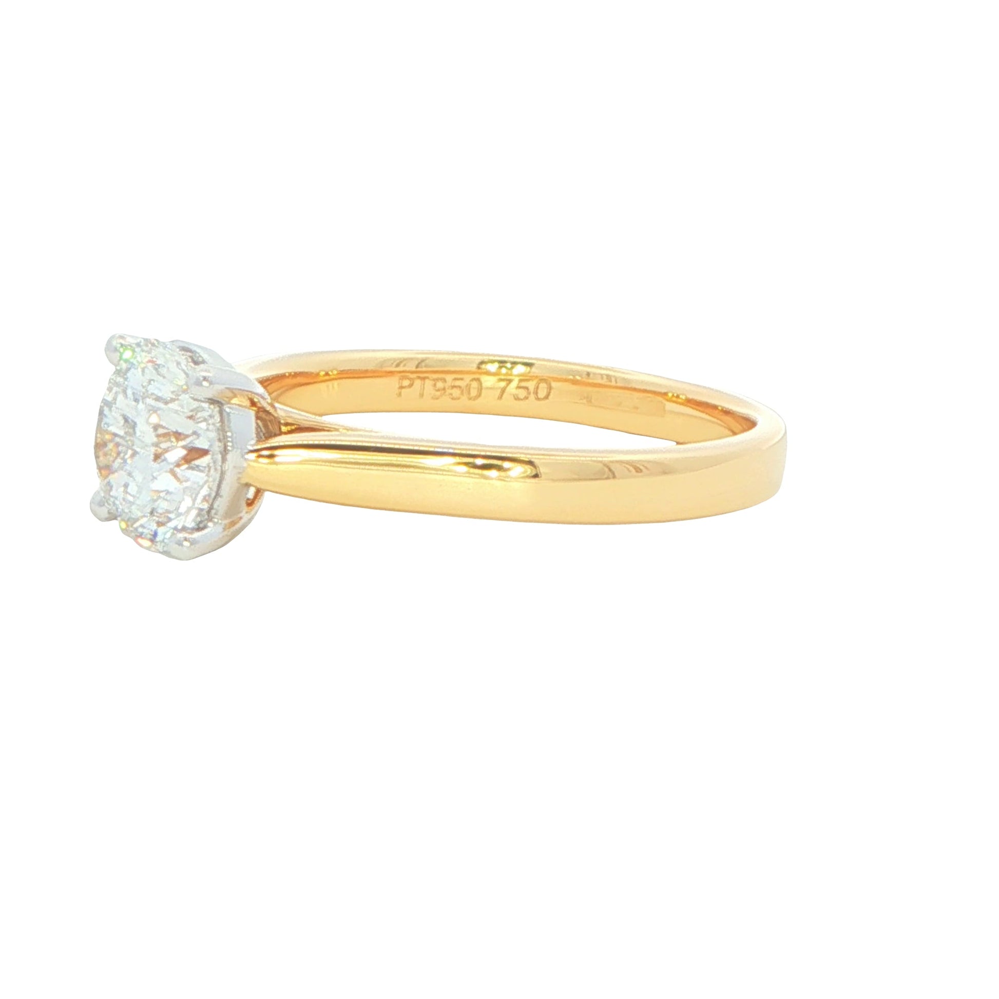 Yellow Gold Round brilliant cut diamond solitaire ring - 1.20cs Gardiner Brothers