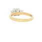 Emerald and Trapezoid diamond 3 stone 3 stone ring - 1.40cts