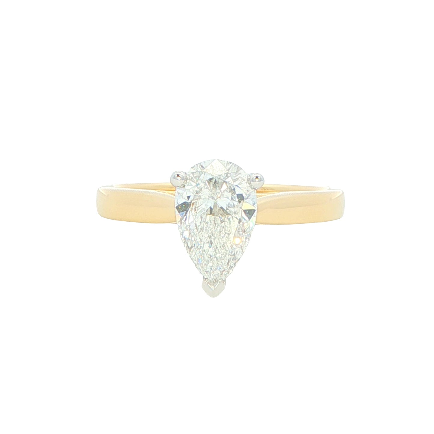 Yellow Gold Pear Shaped Diamond Solitaire Ring - 1.20cts Gardiner Brothers