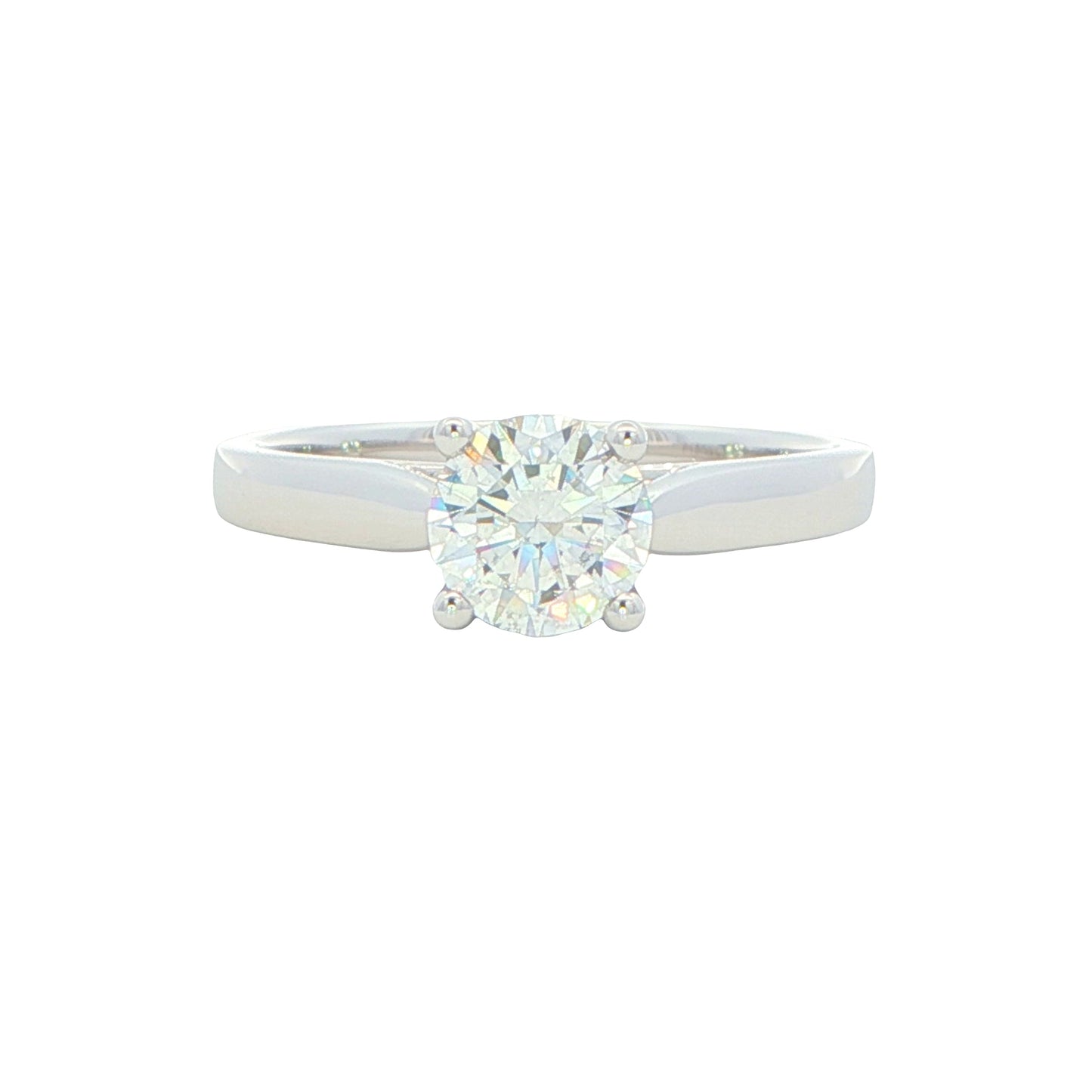 Round brilliant cut diamond solitaire ring - 0.80cts