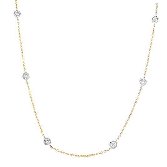 Yellow and white gold "yard of diamond" style necklet Gardiner Brothers