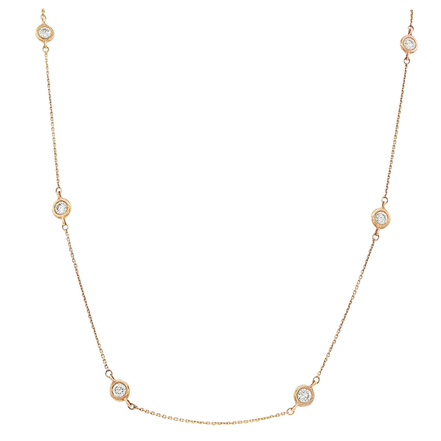 Yellow Gold "Yard Of Diamonds" Style Necklet - 1.00cts Gardiner Brothers