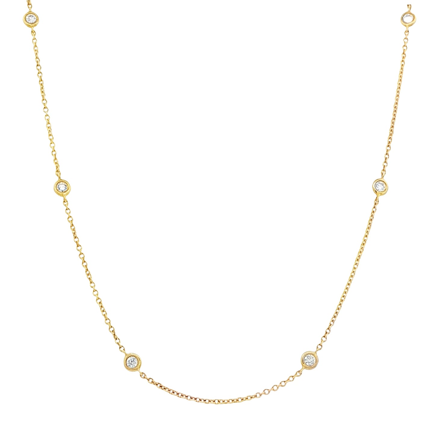 Yellow Gold "Yard Of Diamonds" Style Necklet