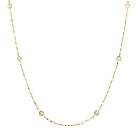 Yellow Gold "Yard Of Diamonds" Style Necklet