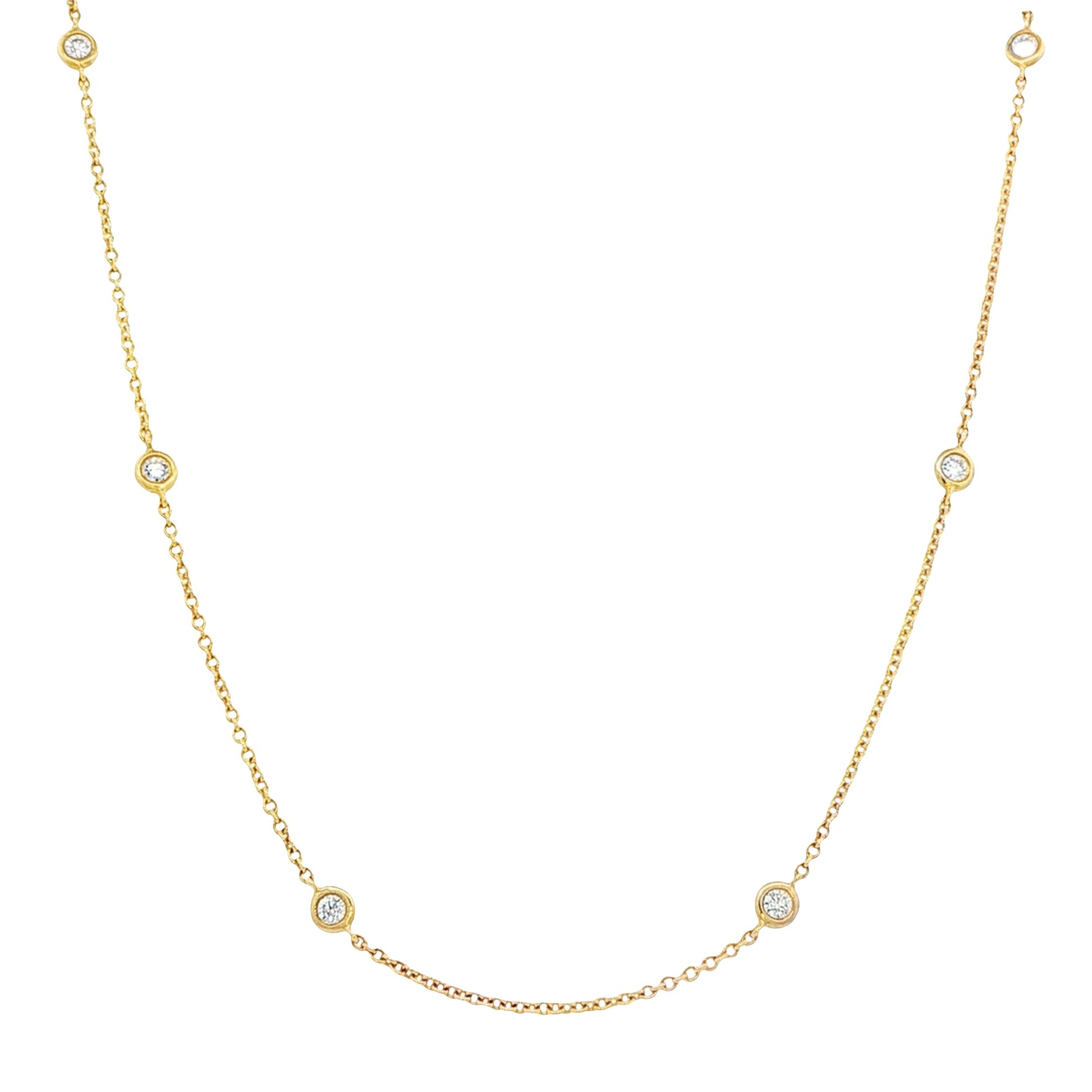 Yellow Gold "Yard Of Diamonds" Style Necklet Gardiner Brothers