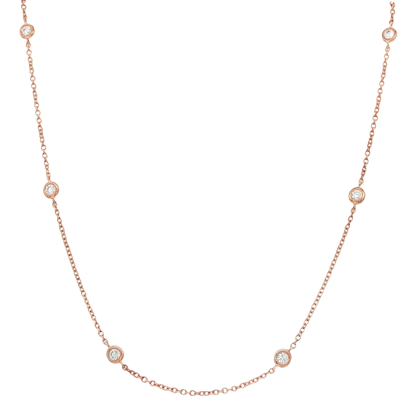 Rose Gold "Yard Of Diamonds" Style Necklet Gardiner Brothers
