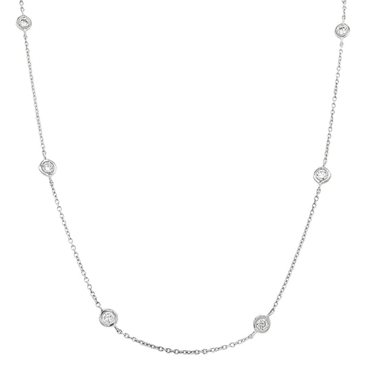 White Gold "Yard Of Diamonds" Style Necklet - 1.00cts Gardiner Brothers