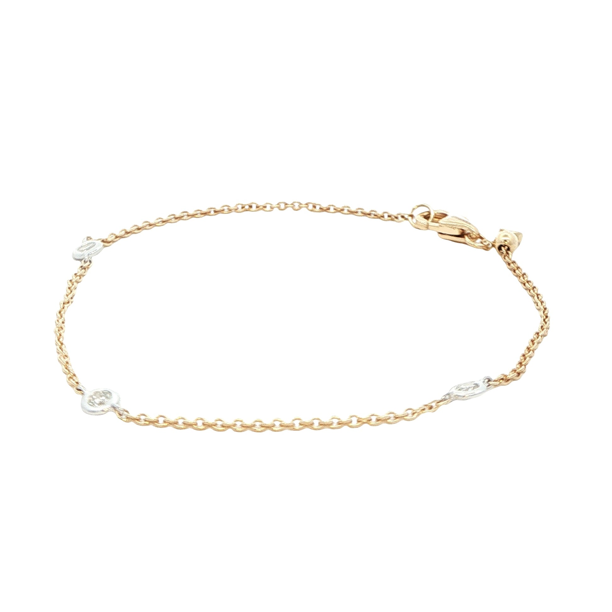 Yellow and white gold "Yard of diamond" style bracelet Gardiner Brothers