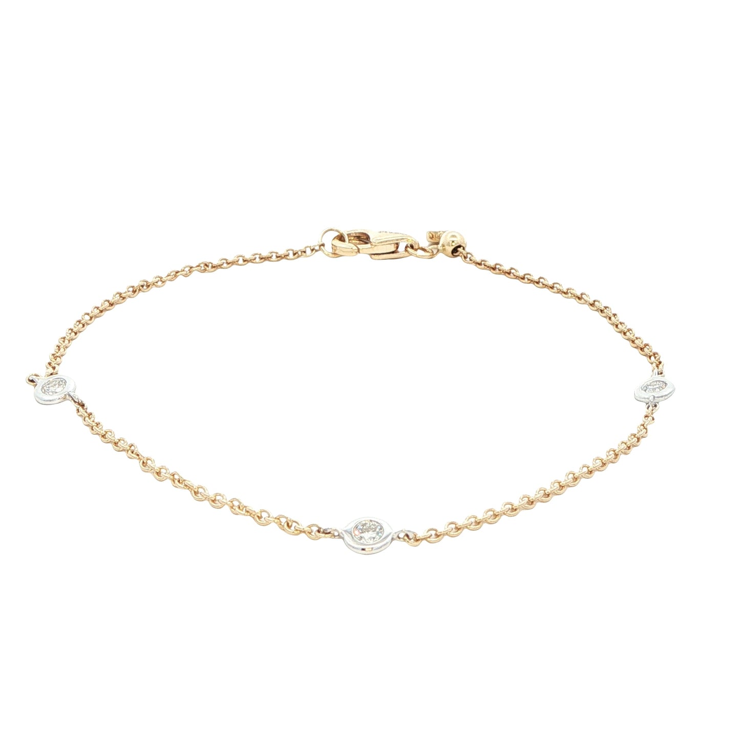 Yellow and white gold "Yard of diamond" style bracelet Gardiner Brothers