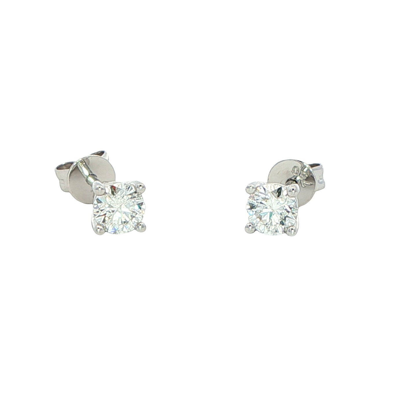 Round Brilliant Cut Diamond Solitaire Earrings - 0.60cts Gardiner Brothers