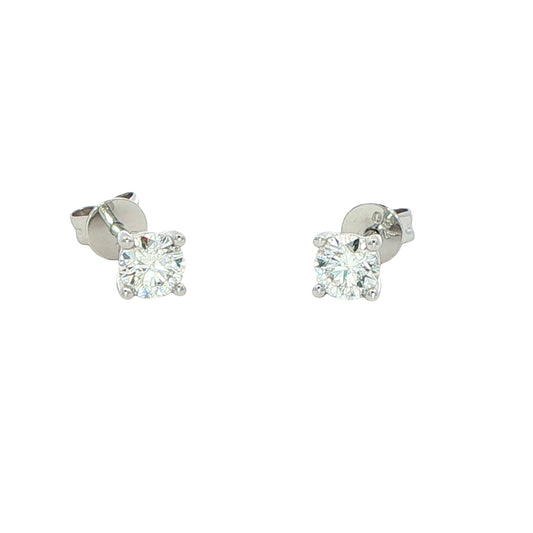 Round Brilliant Cut Diamond Solitaire Earrings - 0.60cts