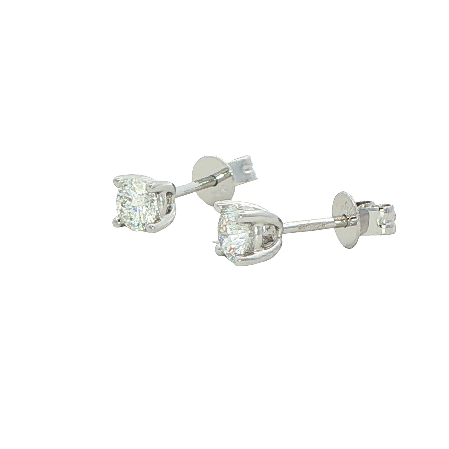 Round Brilliant Cut Diamond Solitaire Earrings - 0.60cts Gardiner Brothers