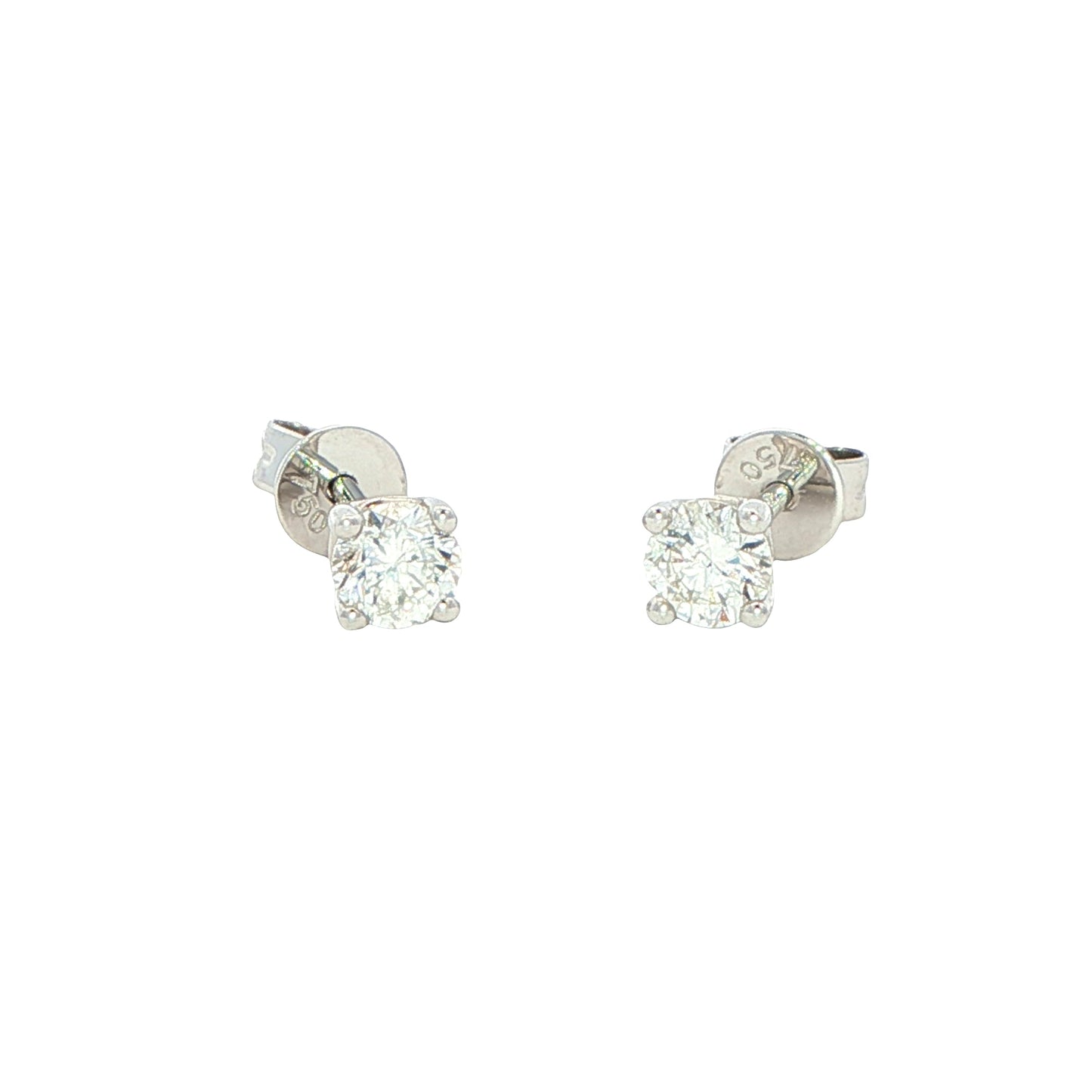 Round Brilliant Cut Diamond Solitaire Earrings - 0.50cts