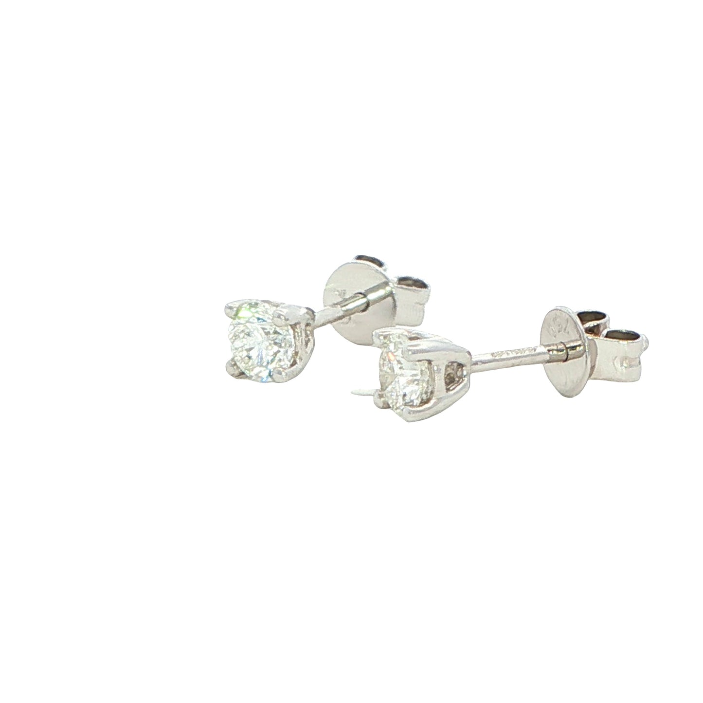 Round Brilliant Cut Diamond Solitaire Earrings - 0.50cts