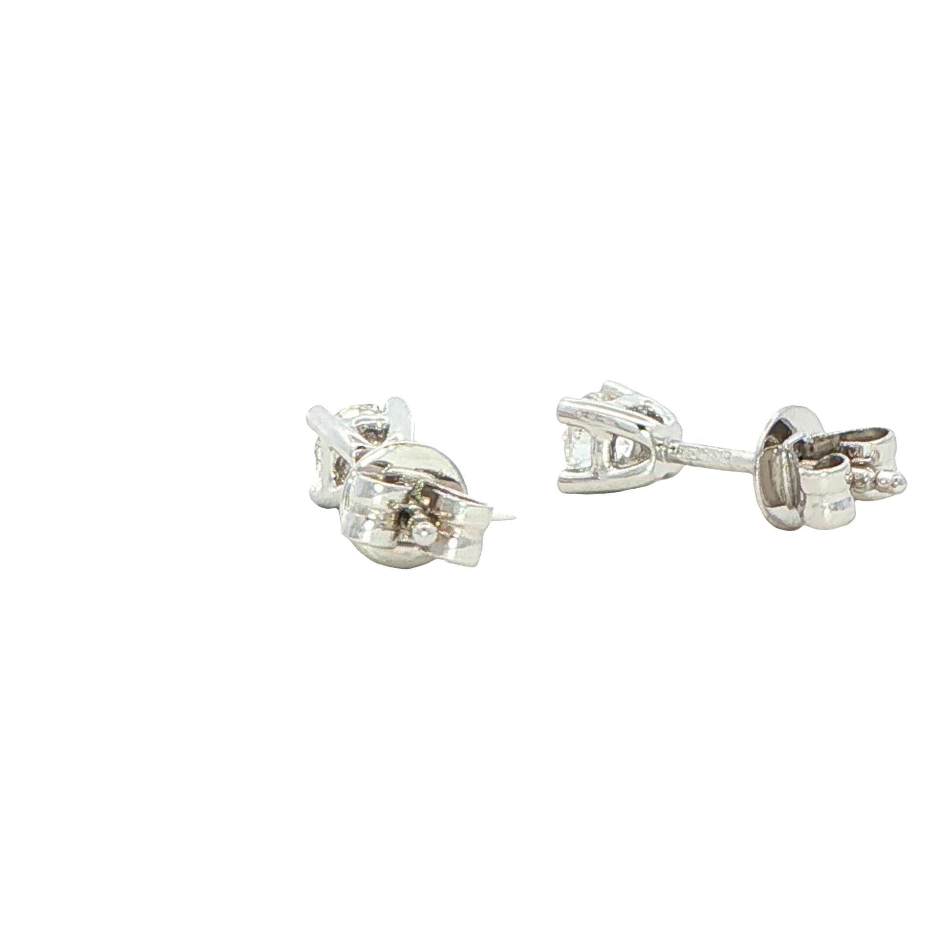 Round Brilliant Cut Diamond Solitaire Earrings - 0.40cts Gardiner Brothers