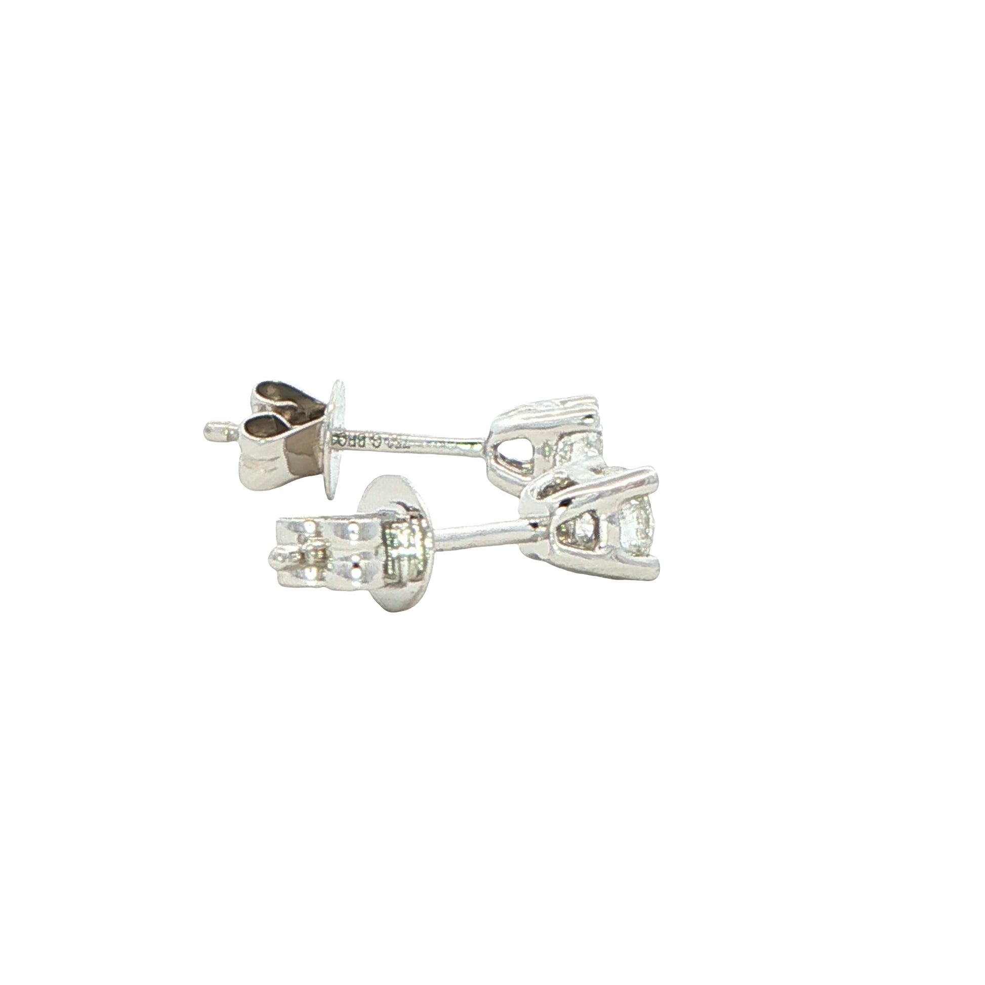 Round Brilliant Cut Diamond Solitaire Earrings - 0.40cts Gardiner Brothers