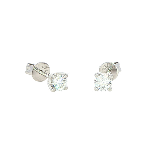Round Brilliant Cut Diamond Solitaire Earrings - 0.40cts Gardiner Brothers
